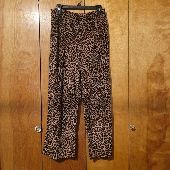 Donna Karan pajama set velour leopard print Size Large - Picture 9 of 13